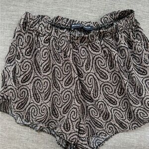 Brandy Melville Black and Cream Paisley Shorts